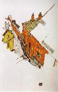 Egon Schiele Street in Krumau painting